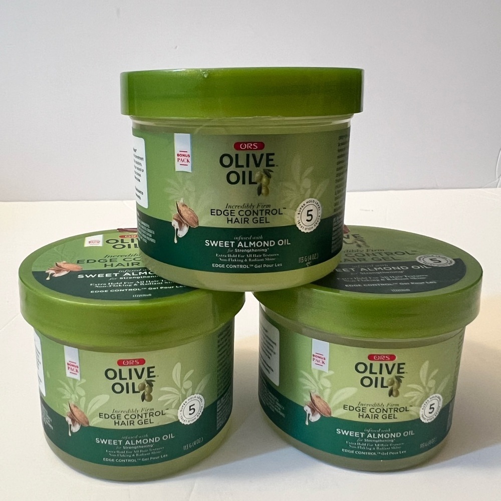 Olive Oil Edge Control Hair Gel - Green Qty 3